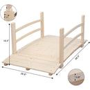 Outdoor 4-ft Wooden Garden Bridge with Rails in Natural Wood Finish