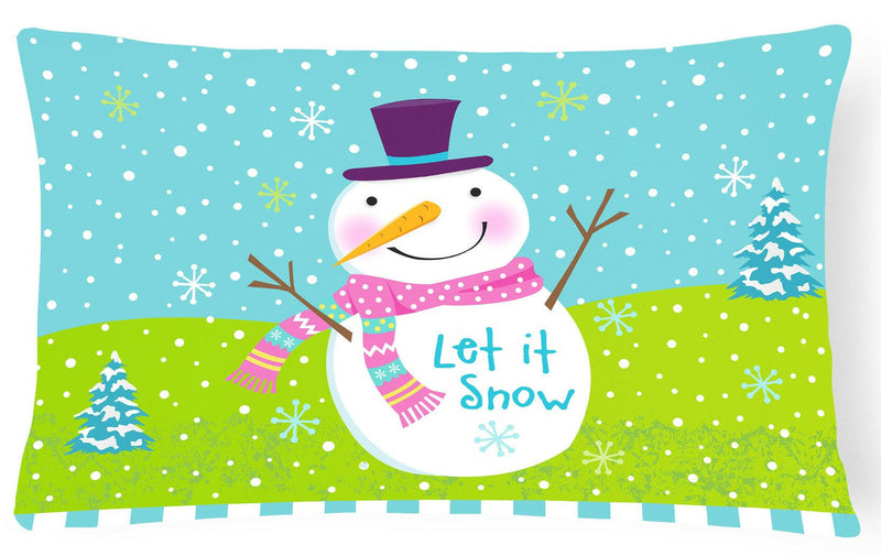 Christmas Snowman Let it Snow Fabric Decorative Pillow VHA3017PW1216