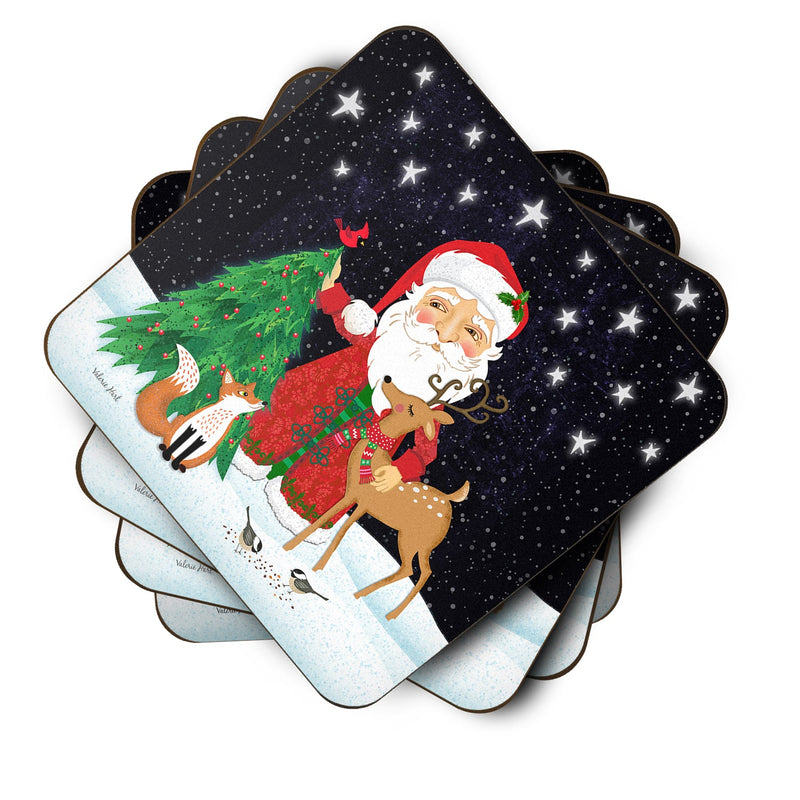 Santa Claus Christmas Foam Coaster Set of 4 VHA3033FC