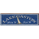 Lake Gaston Sail Boat Navy Latitude Longitude | Wall Art Print on Real Wood