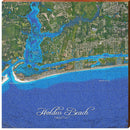 Holden Beach West End Satellite Map | Wall Art Print on Real Wood