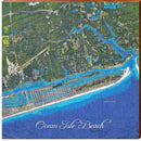 Ocean Isle Beach Satellite Map | Wall Art Print on Real Wood