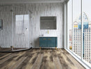 SPC Vinyl Rigid Core 7" Width 60" RL, 8mm Thick, 2mm IXPE Caspian Ash, Peninsula - Mazzia Collection bath view