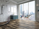 SPC Vinyl Rigid Core 7" Width 60" RL, 8mm Thick, 2mm IXPE Caspian Ash, Peninsula - Mazzia Collection bath view 2