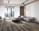 SPC Vinyl Rigid Core 7" Width 60" RL, 8mm Thick, 2mm IXPE Loft Umber, Bellator - Mazzia Collection living room view 3