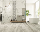 SPC Vinyl Rigid Core 7" Width 60" RL, 6mm Thick, 1.5mm IXPE Ashen Bay Silva Floors - Mazzia Collection Product shoot Washroom view