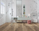 SPC Vinyl Rigid Core 7" Width 60" RL, 8mm Thick, 2mm IXPE Kala Oak, Bellator Floors - Mazzia Collection bath view