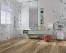 SPC Vinyl Rigid Core 7" Width 60" RL, 8mm Thick, 2mm IXPE Kala Oak, Bellator Floors - Mazzia Collection bath view 2