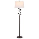 Vine Leaves Floor Lamp in Bronze Finish with White Shade