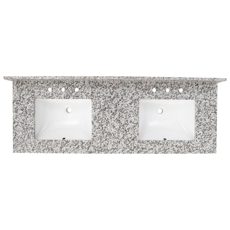Argento Grigio 61" Granite Vanity Top with Backsplash - MSI Collection