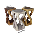 Haussmann Wood Vine Twist End Table 12x12x22 in Height Walnut Oil
