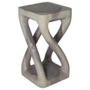 Haussmann Wood Vine Twist End Table 12x12x22 in Height Grey Oil