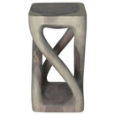 Haussmann Wood Vine Twist End Table 12x12x22 in Height Grey Oil