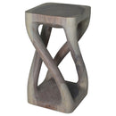 Haussmann Wood Vine Twist End Table 12x12x22 in Height Grey Oil