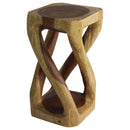 Haussmann Wood Vine Twist End Table 12x12x22 in Height Oak Oil