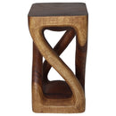 Haussmann Wood Vine Twist End Table 12x12x22 in Height Walnut Oil