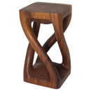 Haussmann Wood Vine Twist End Table 12x12x22 in Height Walnut Oil