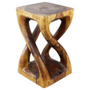 Haussmann Wood Vine Twist End Table 14x14x23 in Height Walnut Oil