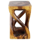 Haussmann Wood Vine Twist End Table 14x14x23 in Height Walnut Oil
