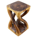 Haussmann Wood Vine Twist End Table 14x14x23 in Height Walnut Oil