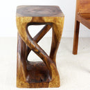 Haussmann Wood Vine Twist End Table 14x14x23 in Height Walnut Oil