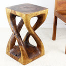 Haussmann Wood Vine Twist End Table 14x14x23 in Height Walnut Oil