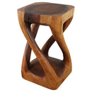 Haussmann Wood Vine Twist End Table 14x14x23 in Height Cherry Oil