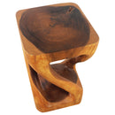 Haussmann Wood Vine Twist End Table 14x14x23 in Height Cherry Oil