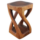 Haussmann Wood Vine Twist End Table 14x14x23 in Height Cherry Oil