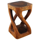 Haussmann Wood Vine Twist End Table 14x14x23 in Height Cherry Oil