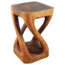 Haussmann Wood Vine Twist End Table 14x14x23 in Height Cherry Oil