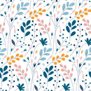 Elegant Blue Leaves Wallpaper Vogue