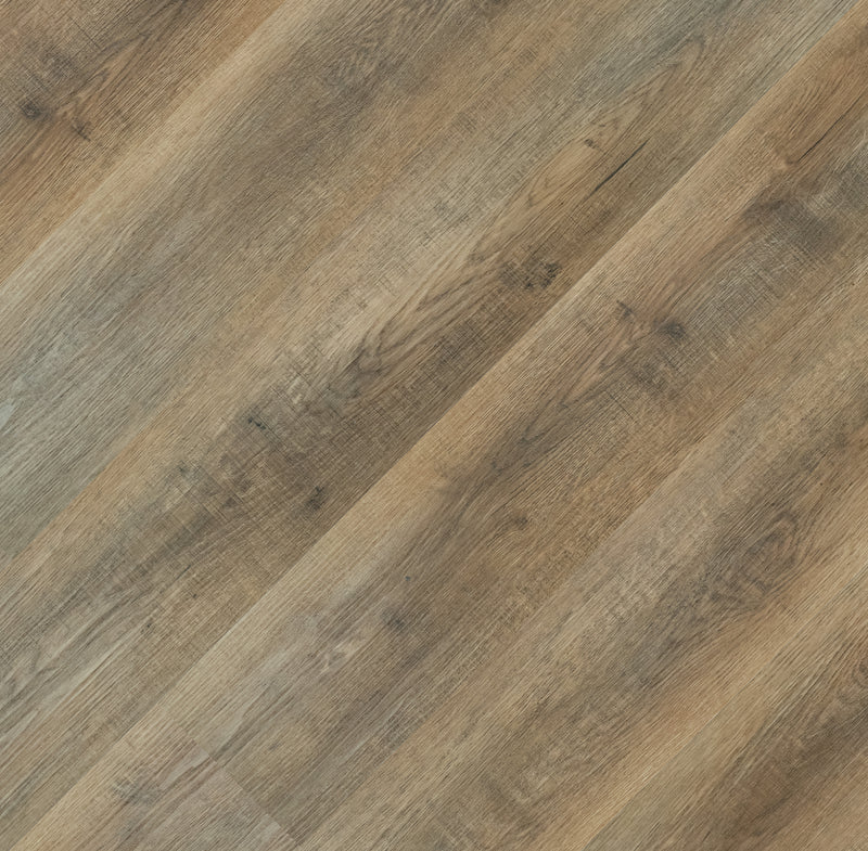 Ashton maracay brown 7x48 rigid core luxury vinyl plank flooring product shot angle view