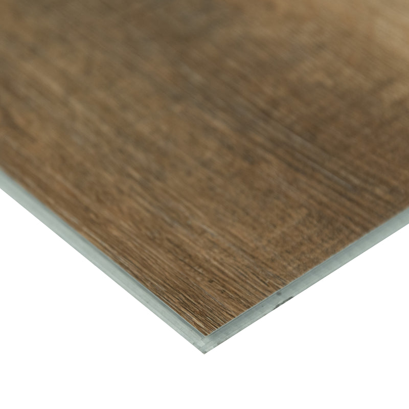 Ashton maracay brown 7x48 rigid core luxury vinyl plank flooring product shot edge view