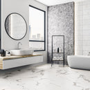 Xl trecento calacatta marbello 18x36 rigid core luxury vinyl tile flooring VTRXLCALM18X36-5MM-12MIL product shot bath view