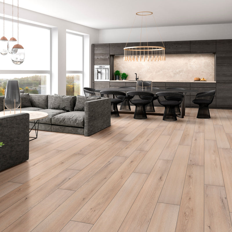 Xl prescott runmill isle 9x60 rigid core luxury vinyl plank flooring VTRXLRUNI9X60-6.5MM-20MIL product shot living room view