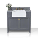 Adeline Bathroom Vanity with Farmhouse Sink and Carrara White Marble Top Cabinet Set Villohome