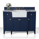 Adeline Bathroom Vanity with Farmhouse Sink and Carrara White Marble Top Cabinet Set Villohome