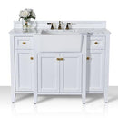 Adeline Bathroom Vanity with Farmhouse Sink and Carrara White Marble Top Cabinet Set Villohome