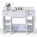 Adeline Bathroom Vanity with Farmhouse Sink and Carrara White Marble Top Cabinet Set Villohome