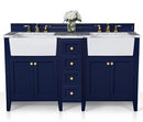 Adeline Bathroom Vanity with Farmhouse Sink and Carrara White Marble Top Cabinet Set Villohome