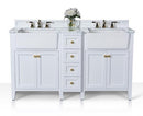 Adeline Bathroom Vanity with Farmhouse Sink and Carrara White Marble Top Cabinet Set Villohome
