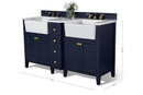 Adeline Bathroom Vanity with Farmhouse Sink and Carrara White Marble Top Cabinet Set Villohome