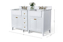 Adeline Bathroom Vanity with Farmhouse Sink and Carrara White Marble Top Cabinet Set Villohome