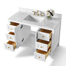 Maili Bathroom Vanity with Sink and Carrara White Marble Top Cabinet Set