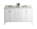 Maili Bathroom Vanity with Sink and Carrara White Marble Top Cabinet Set