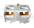 Shelton Bathroom Vanity with Sink and Carrara White Marble Top Cabinet Set