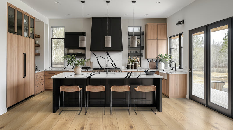 Engineered Hardwood Mccarran Montevideo Oak 9"x86" Flooring - MSI Collection kitchen room view