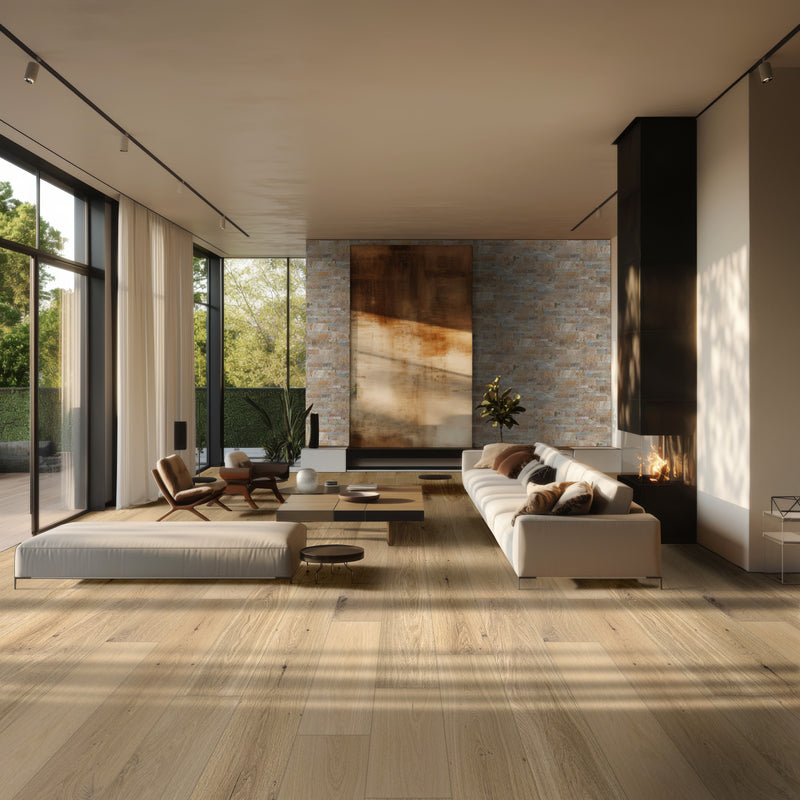 Engineered Hardwood Ladson Tualatin Blonde 7"x75" Flooring - MSI Collection living room view