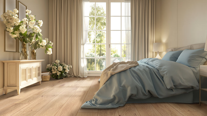 Engineered Hardwood Mccarran Tualatin Blonde 9"x86" Flooring - MSI Collection bedroom view